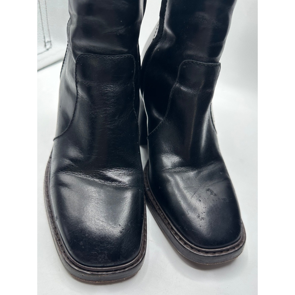 TORY BURCH HEELED ANKLE ZIP UP SIERRA ANTIK PERFECT BLACK BOOTIES SIZE US 7.5 - Picture 2 of 7